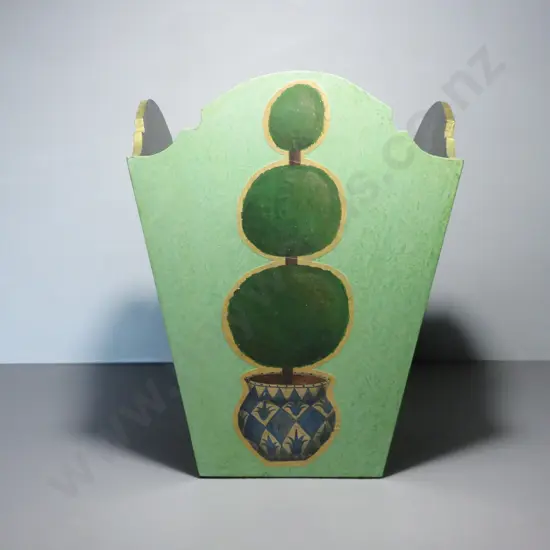 Decorative decoupage waste paper bin