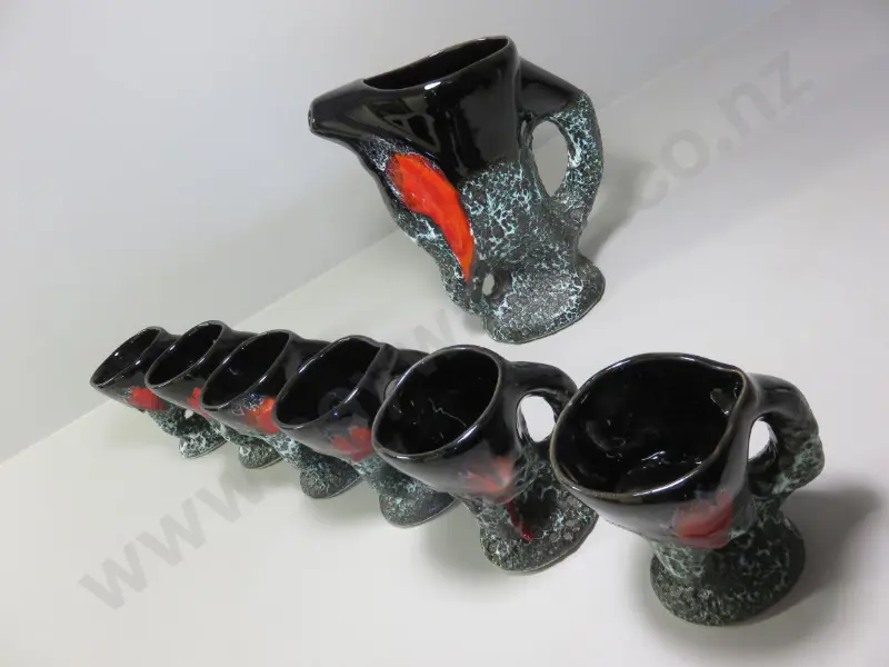 Mid-century pottery drinks service from the southern French region of Vallauris Image 1++