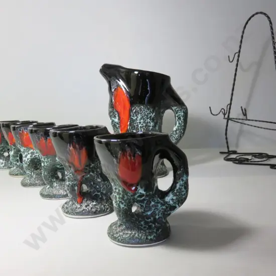 Mid-century pottery drinks service from the southern French region of Vallauris