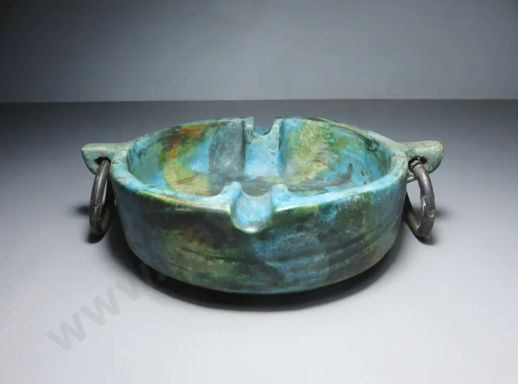 Brutalist mid-century Italian Alvino Bagni pottery ashtray Image 1++