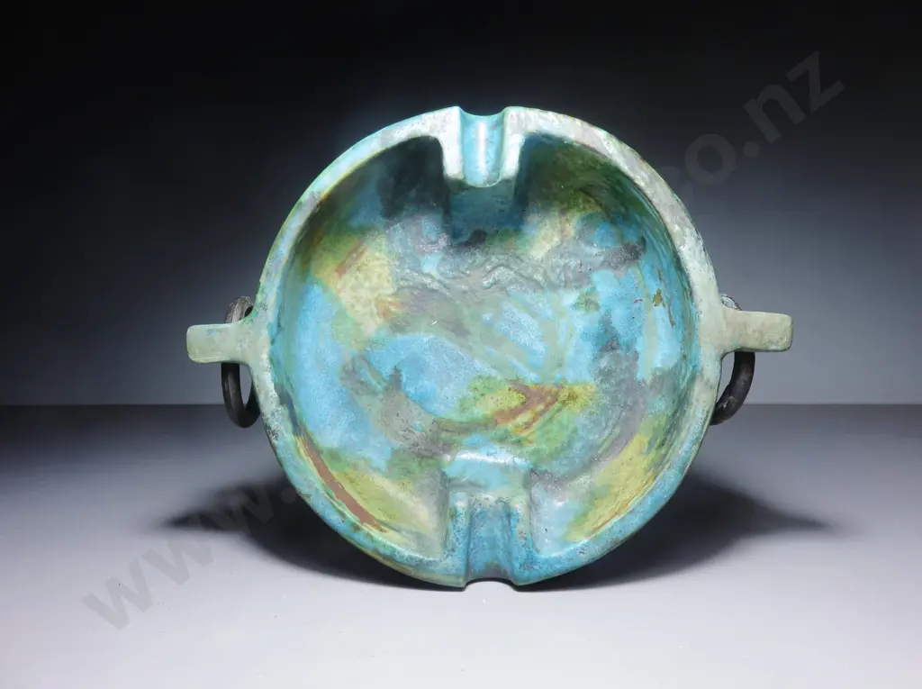 Brutalist mid-century Italian Alvino Bagni pottery ashtray Image 1++
