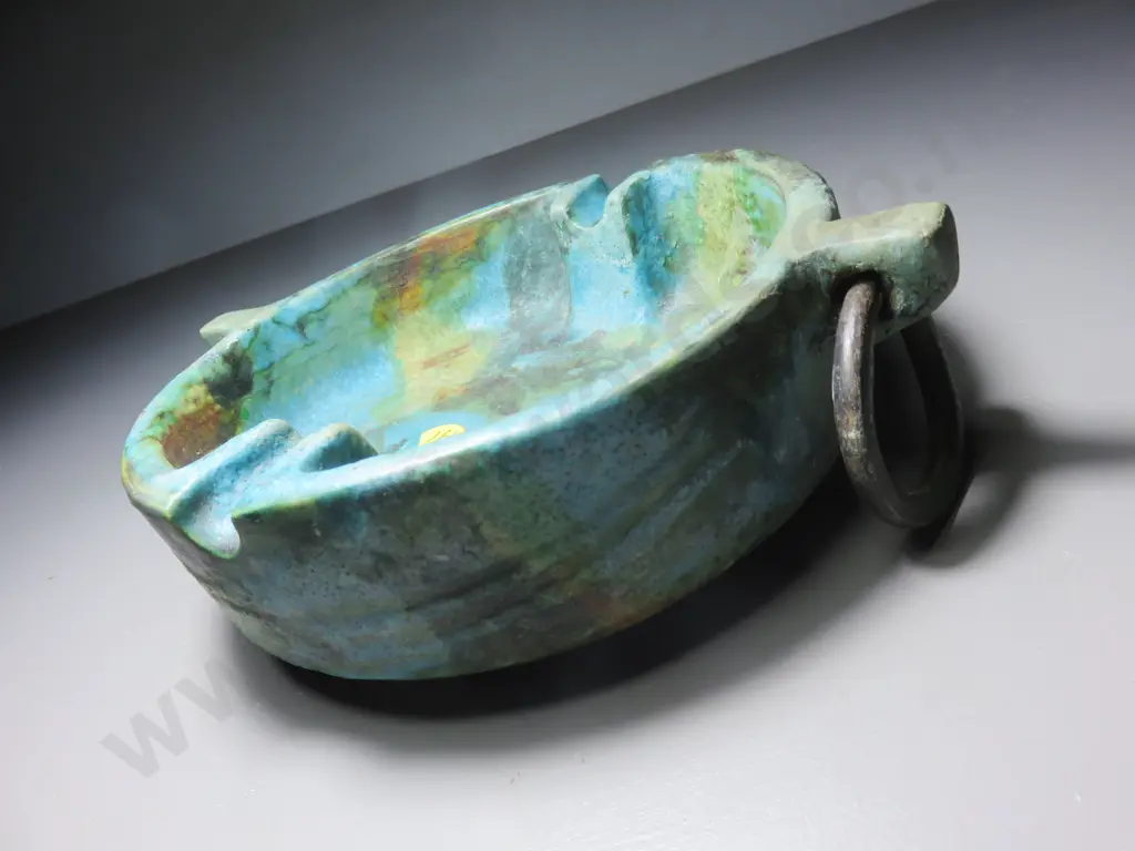 Brutalist mid-century Italian Alvino Bagni pottery ashtray Image 1++