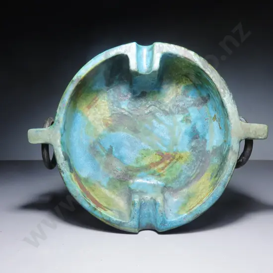 Brutalist mid-century Italian Alvino Bagni pottery ashtray