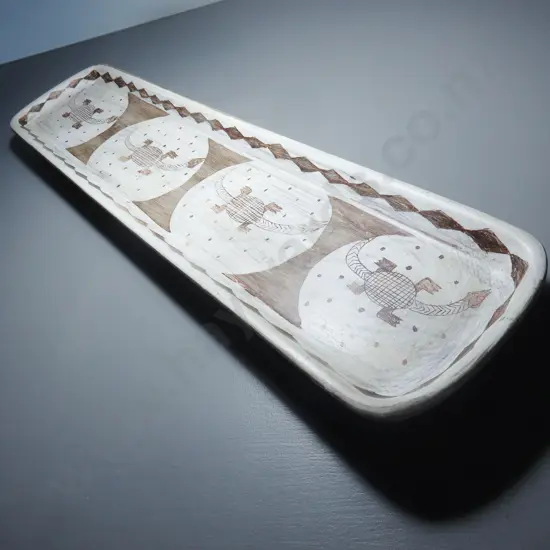 Elongated mid-century pottery platter
