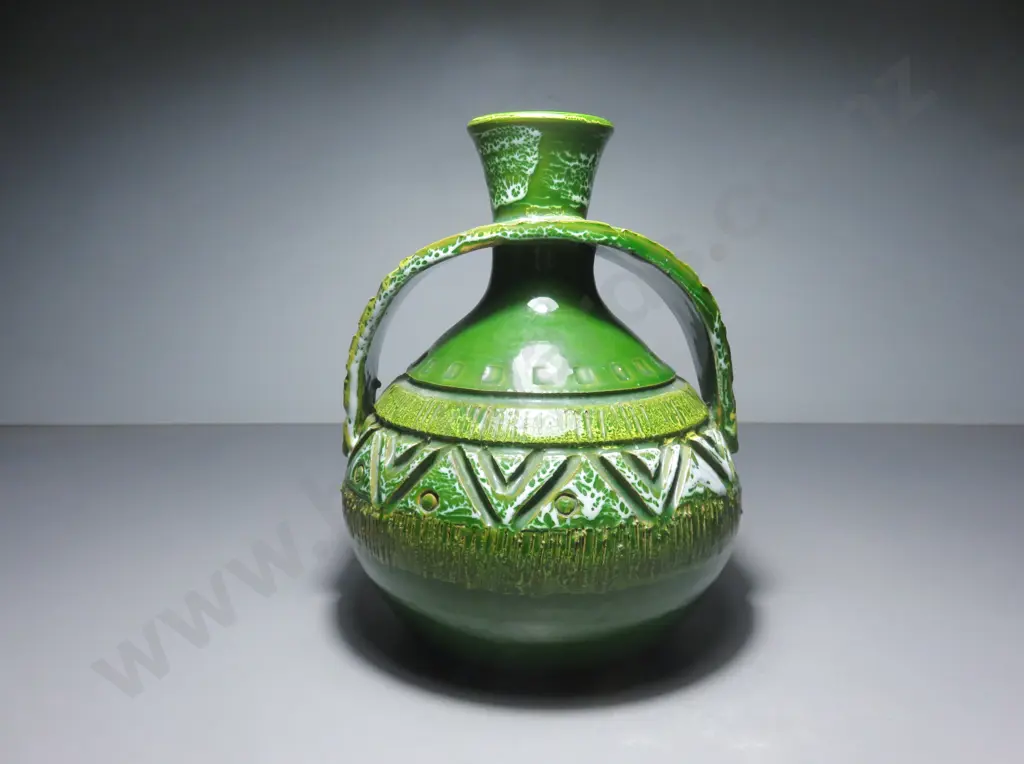 Handsome heavily carved mid-century Italian Vase / Carafe Image 1++