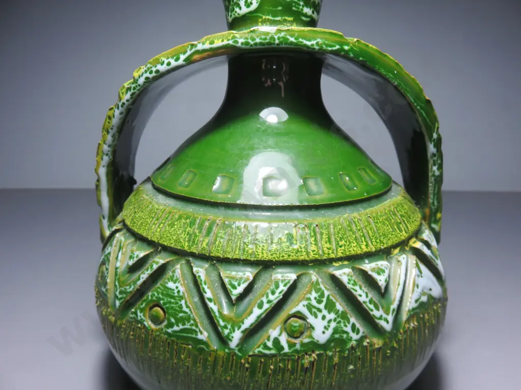Handsome heavily carved mid-century Italian Vase / Carafe Image 1++