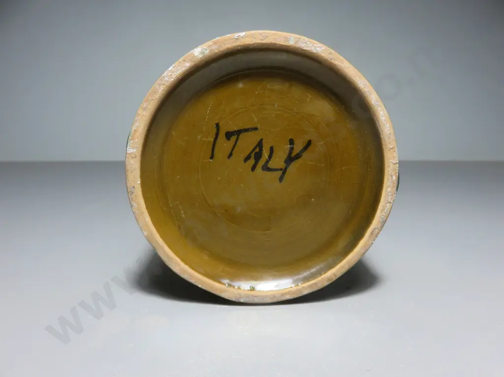 Mid-century Sgraffito carved Rooster vase Image 1++