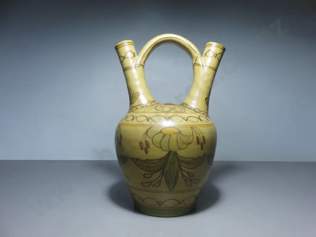 Vintage double spout Mediterranean pottery vessel Image 1++