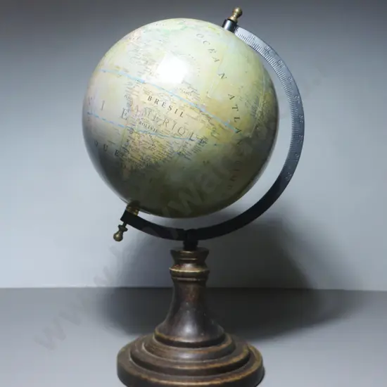 Vintage Art Deco Terrestrial World Globe