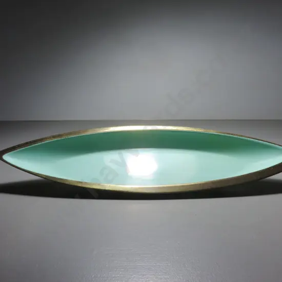 Mid-century boat shaped platter by Scandinavian studio Ystad Metall