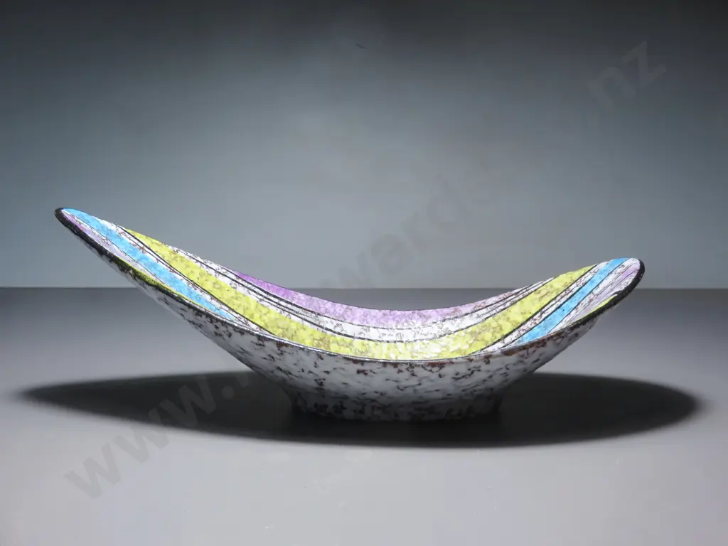Mid-century West German Boat shaped pottery vessel Image 1++