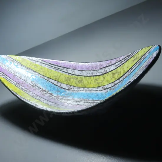Mid-century West German Boat shaped pottery vessel