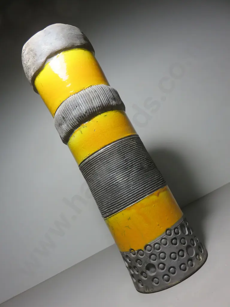 Oversized vintage studio potted cylindrical vase Image 1++
