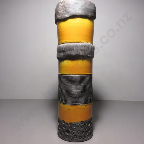 Oversized vintage studio potted cylindrical vase