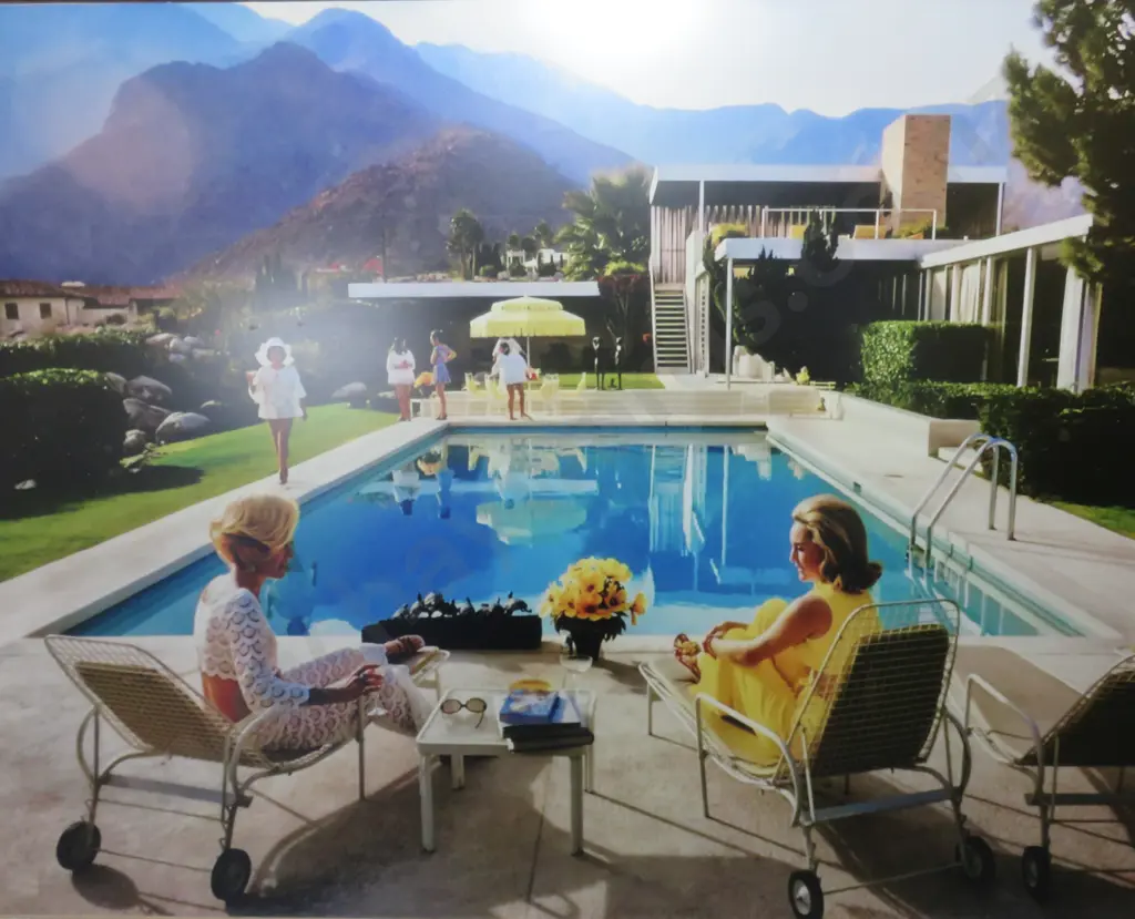Framed Slim Aarons print titled “Poolside Gossip” Image 1++