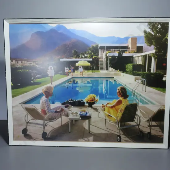 Framed Slim Aarons print titled “Poolside Gossip”