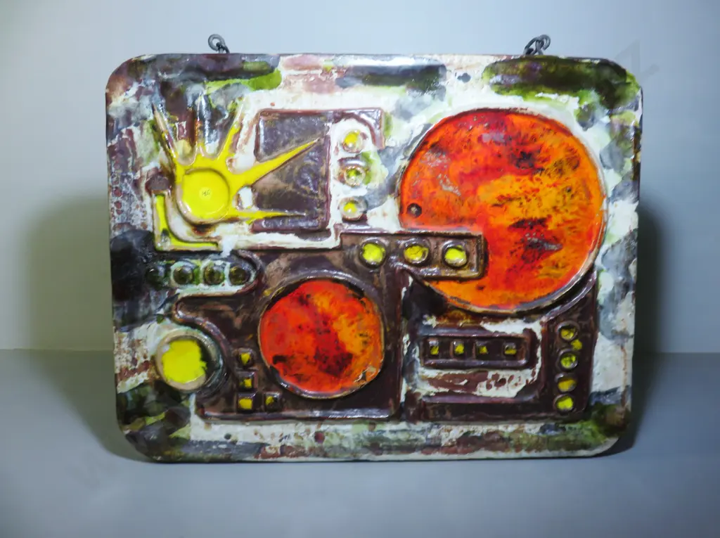 Important early Ruscha of West Germany Brutalist wall plaque Image 1++