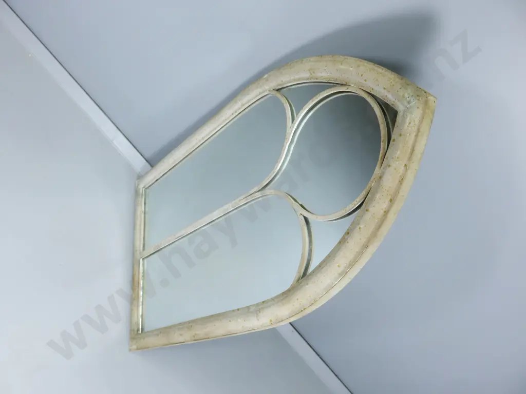 Modern metal framed Gothic arched mirror Image 1++