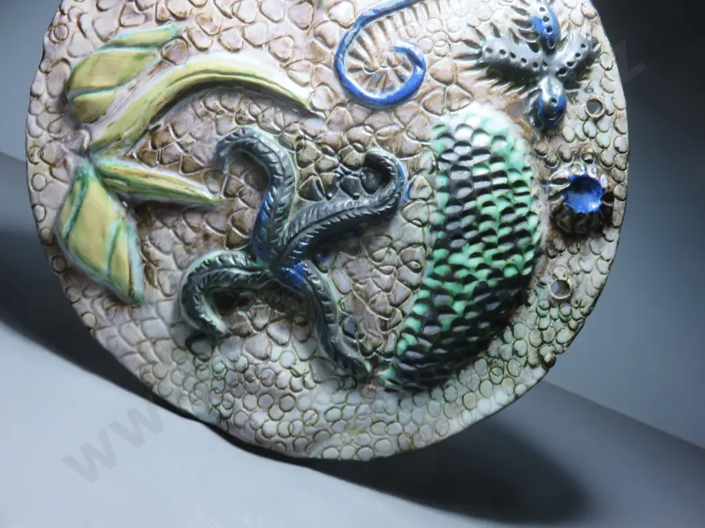 Early 20th century Naturalistic pottery seascape wall plaque Image 1++