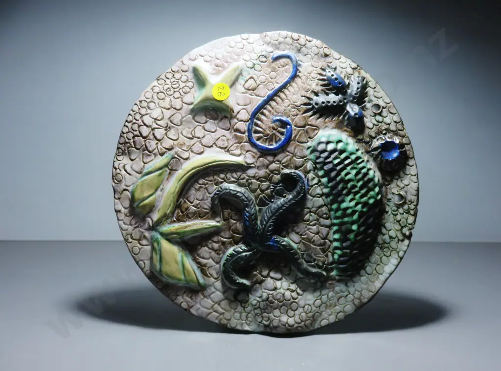Early 20th century Naturalistic pottery seascape wall plaque Image 1++