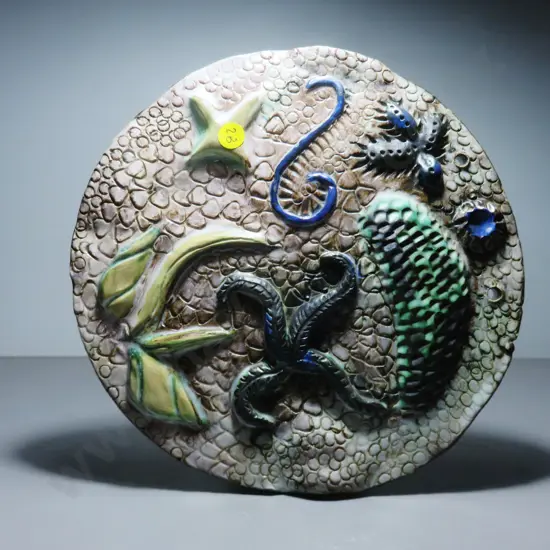 Early 20th century Naturalistic pottery seascape wall plaque