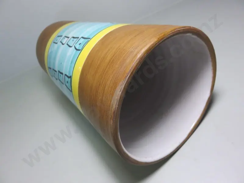 Mid-century Italian “op art” cylindrical pottery vase Image 1++