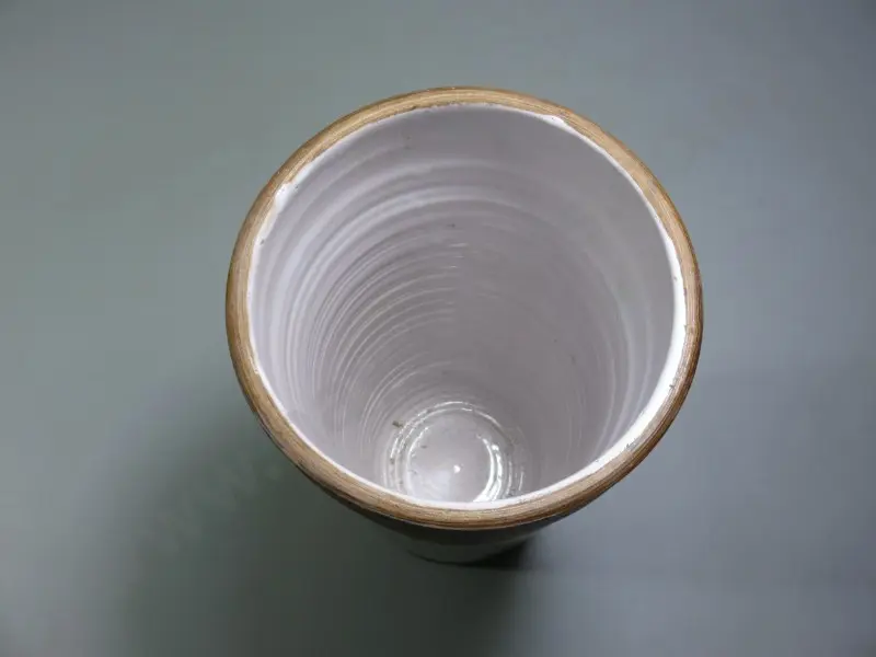 Mid-century Italian “op art” cylindrical pottery vase Image 1++