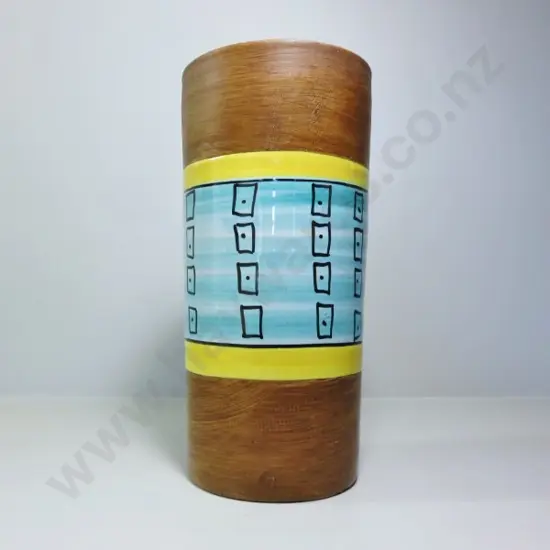 Mid-century Italian “op art” cylindrical pottery vase