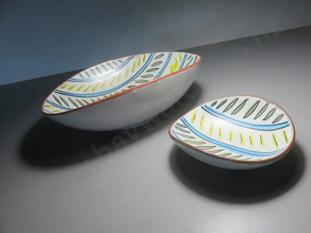 Pair of mid-century decorative German Pottery Bowls Image 1++