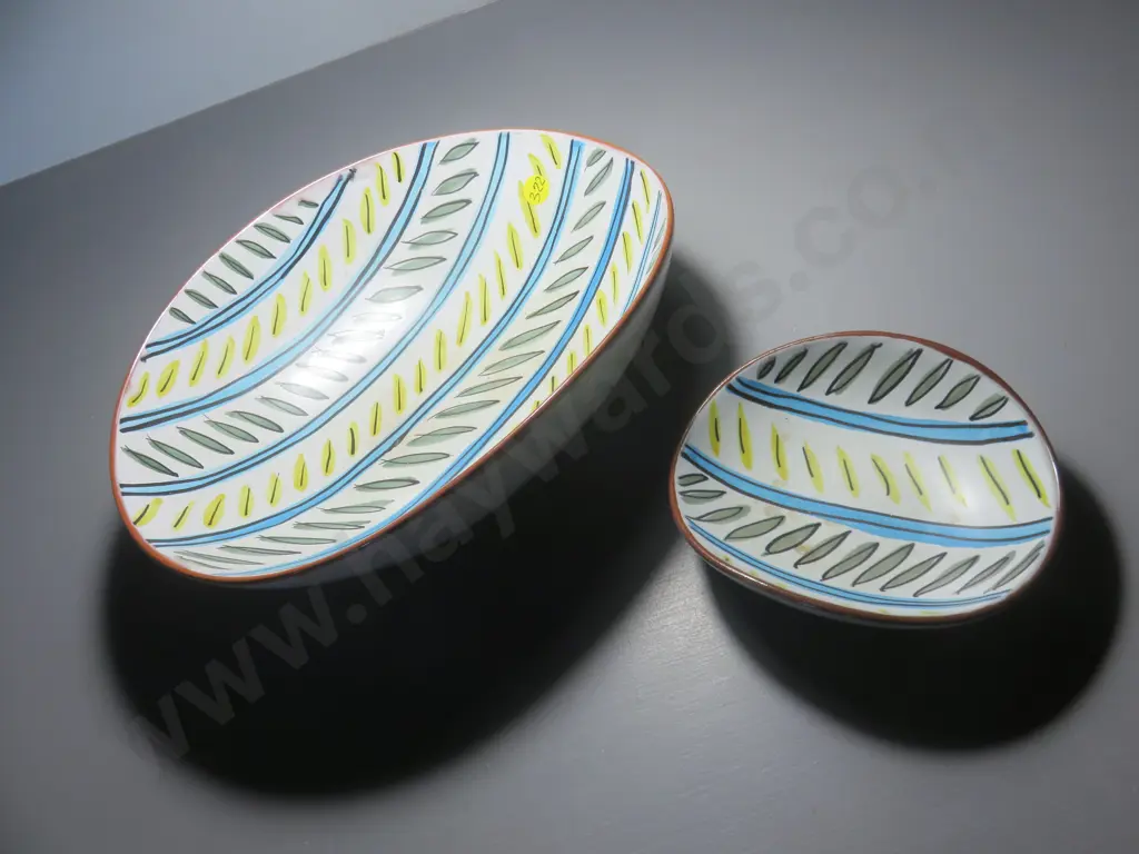 Pair of mid-century decorative German Pottery Bowls Image 1++