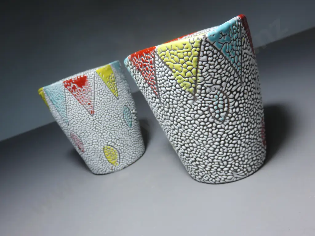 Pair of heavily textured Fratelli Fanciullacci vases Image 1++