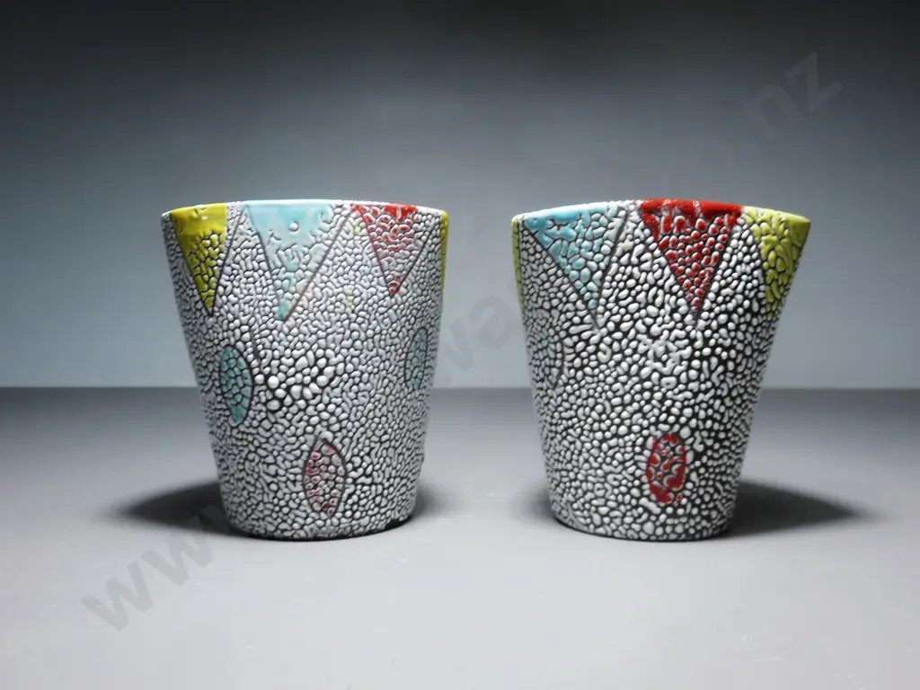 Pair of heavily textured Fratelli Fanciullacci vases Image 1++