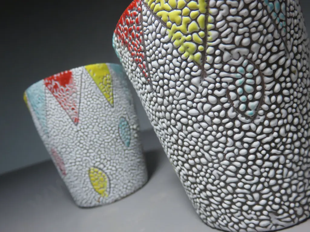 Pair of heavily textured Fratelli Fanciullacci vases Image 1++