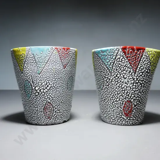 Pair of heavily textured Fratelli Fanciullacci vases