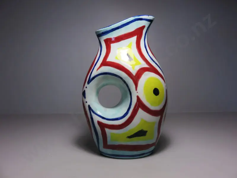 Modernist abstract ceramic pitcher decorated in Picassoesque style Image 1++