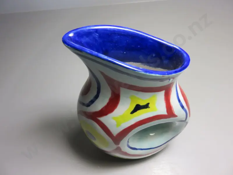 Modernist abstract ceramic pitcher decorated in Picassoesque style Image 1++