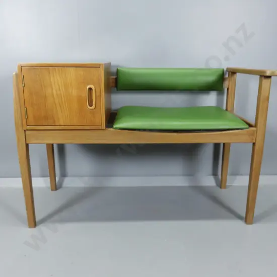 Mid-century hall telephone table and seat