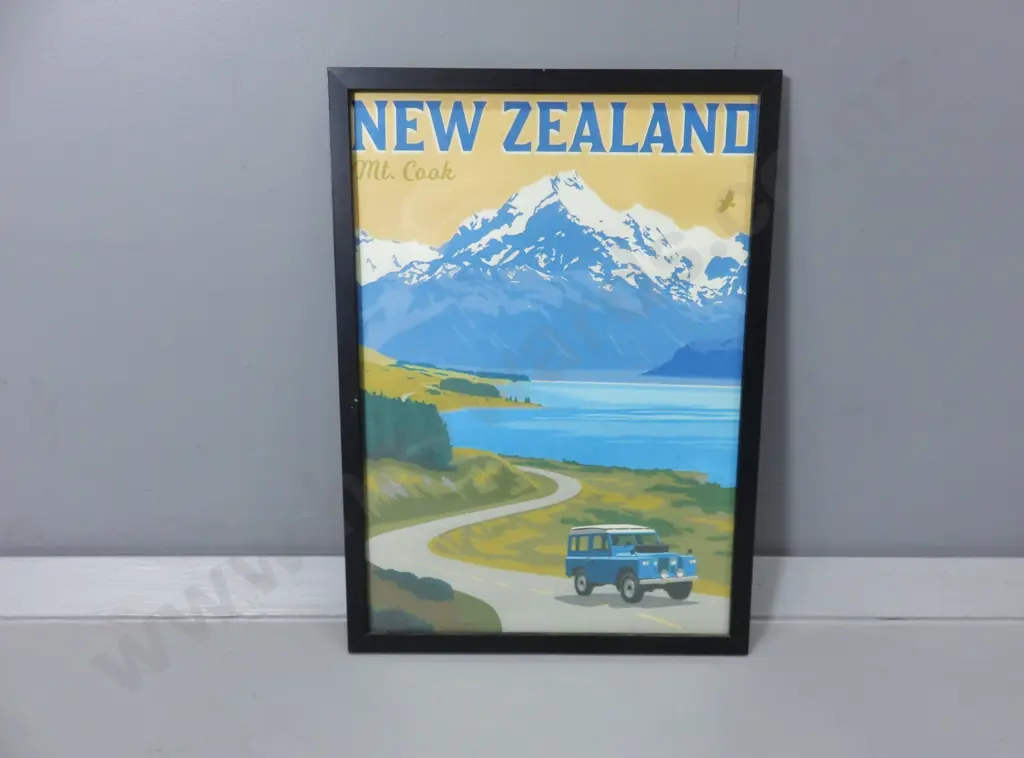 Reproduction framed travel print featuring Mt. Cook Image 1++