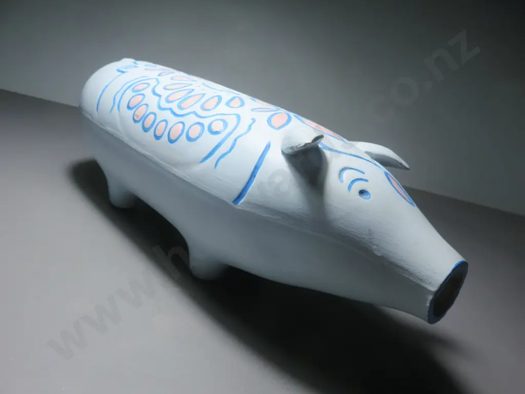 Elongated pottery Folk art Piggy Bank Image 1++