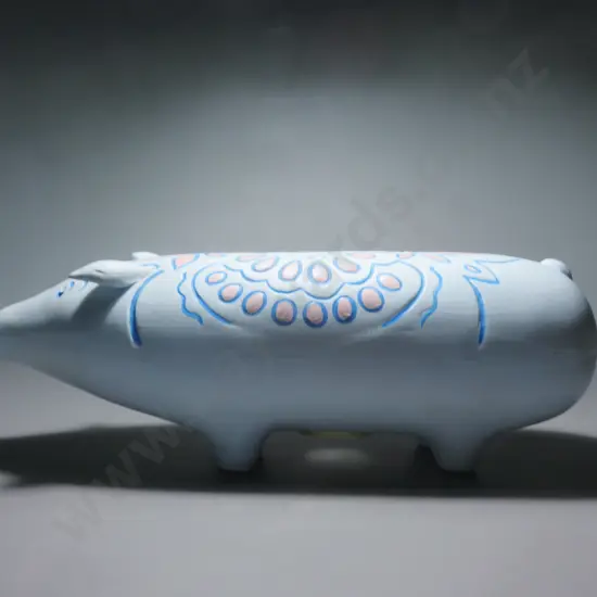 Elongated pottery Folk art Piggy Bank