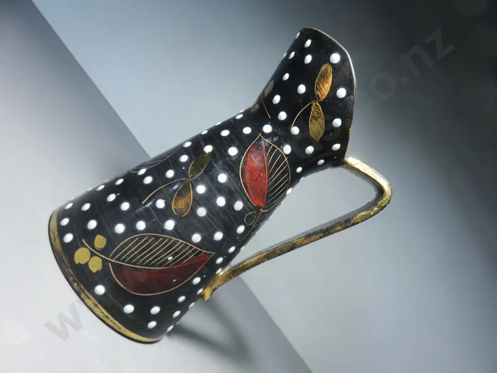 Mid-century Italian Polka dot pitcher Image 1++