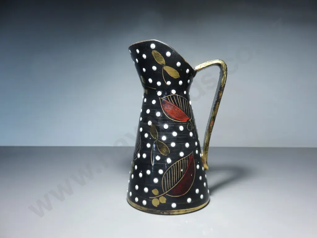 Mid-century Italian Polka dot pitcher Image 1++