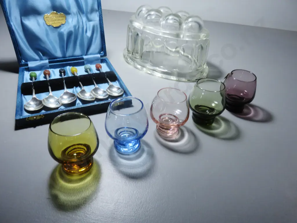 Coffee Bean spoons, Bohemian shots glasses and a Jelly mould Image 1++