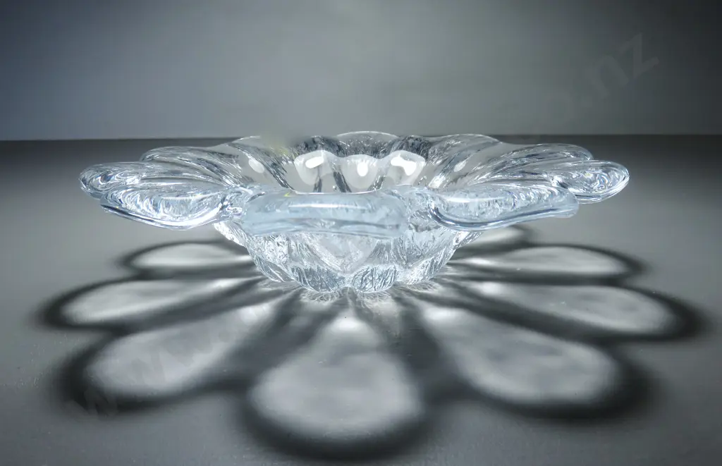 Vintage art glass “Daisy” bowl by Holmegaard of Denmark Image 1++