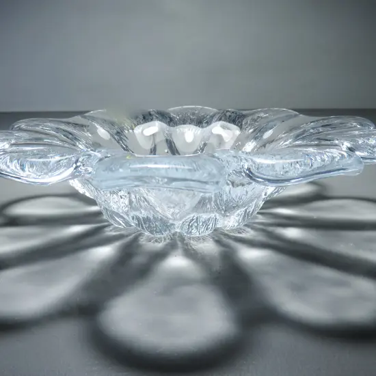 Vintage art glass “Daisy” bowl by Holmegaard of Denmark