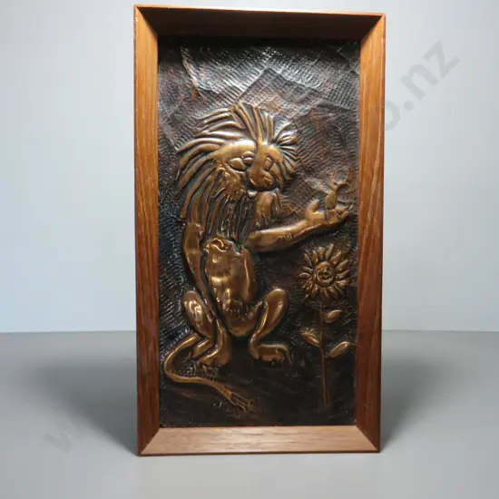 Framed Copper lion Picture