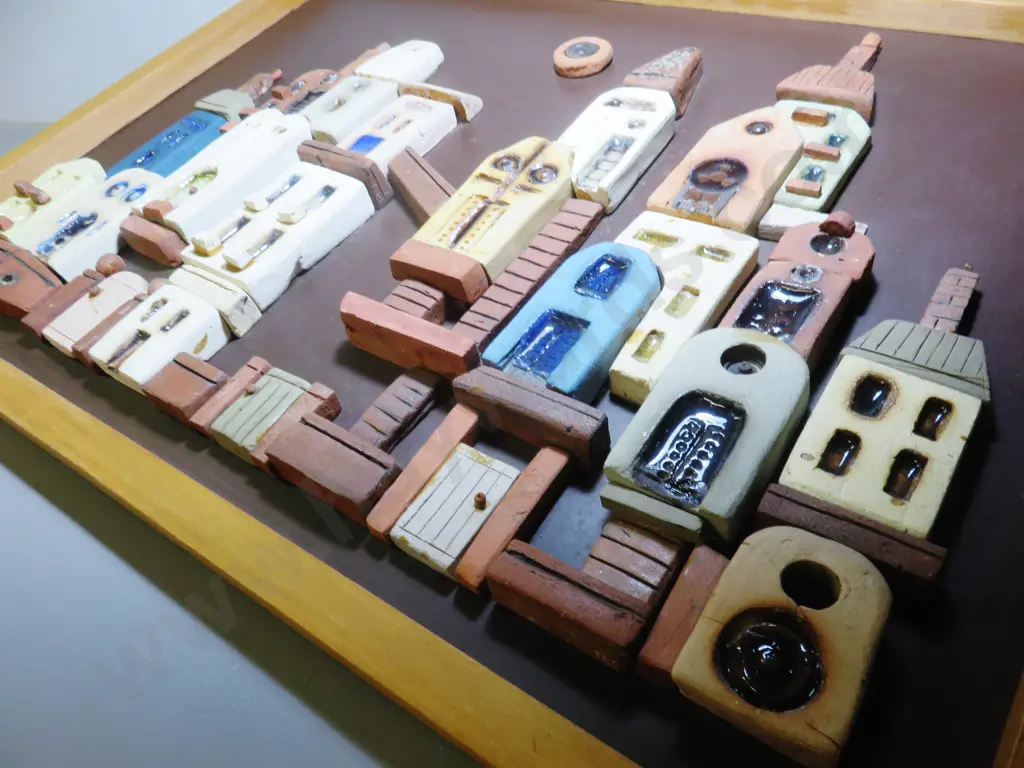 Important Pottery Streetscape by New Zealand artist Harold Tyrie of Dunedin Image 1++