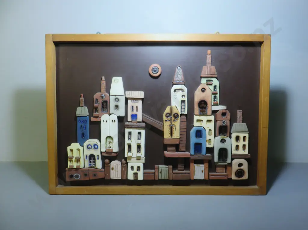 Important Pottery Streetscape by New Zealand artist Harold Tyrie of Dunedin Image 1++
