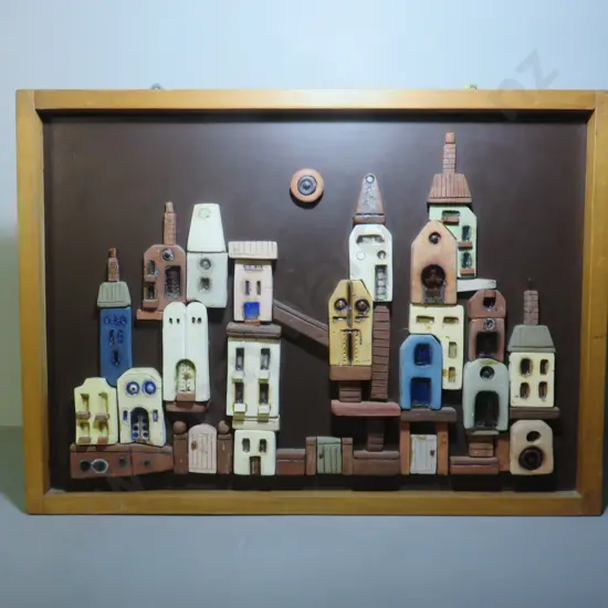 Important Pottery Streetscape by New Zealand artist Harold Tyrie of Dunedin