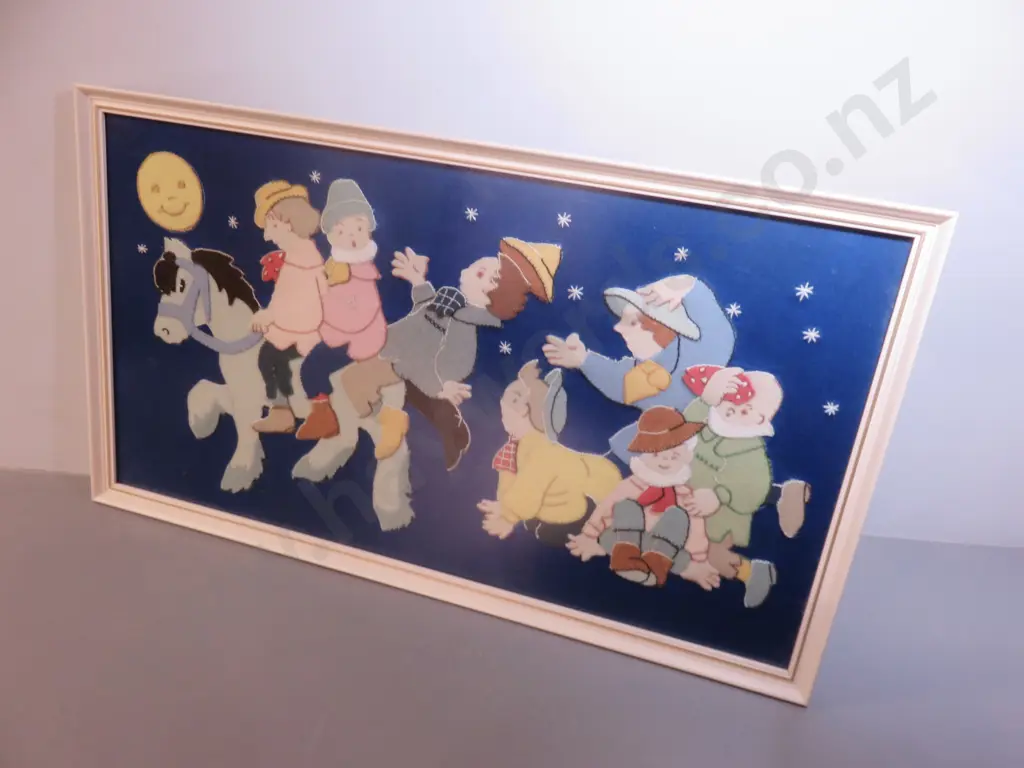 Large vintage felt stitched nursery picture Image 1++
